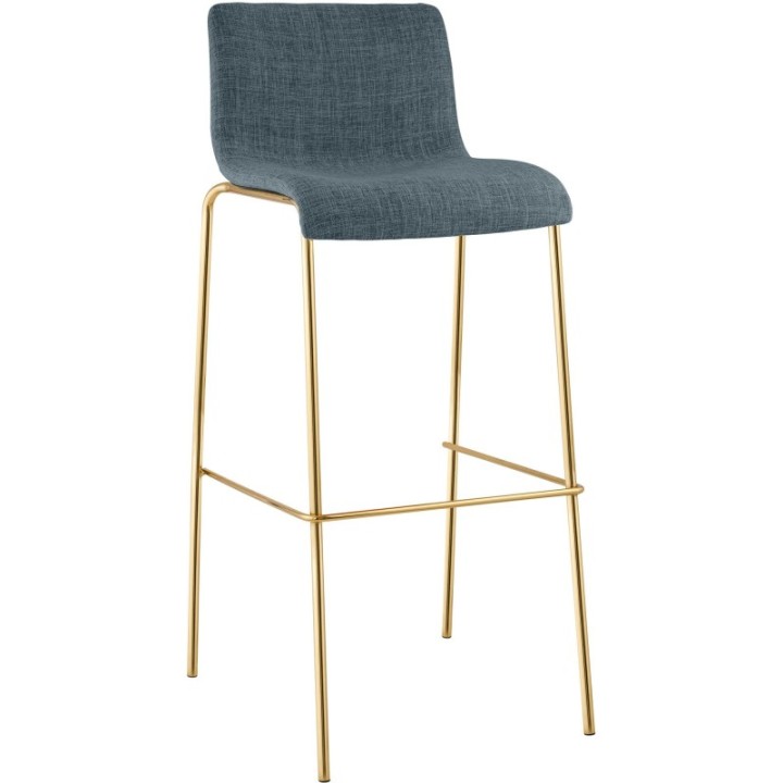 Barhocker Hoover Stoff 4-Fuß Gold