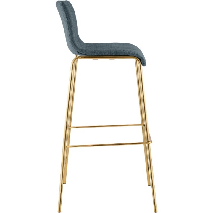Barhocker Hoover Stoff 4-Fuß Gold