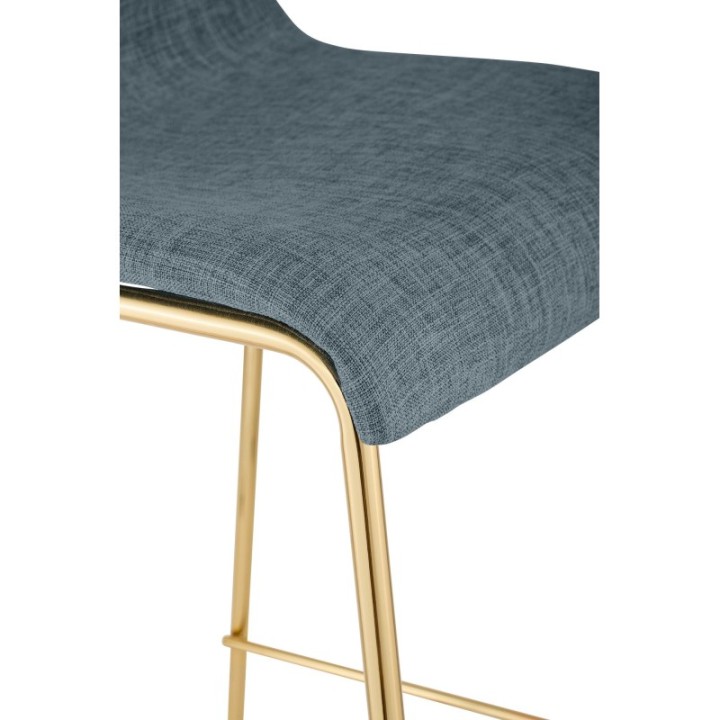 Barhocker Hoover Stoff 4-Fuß Gold