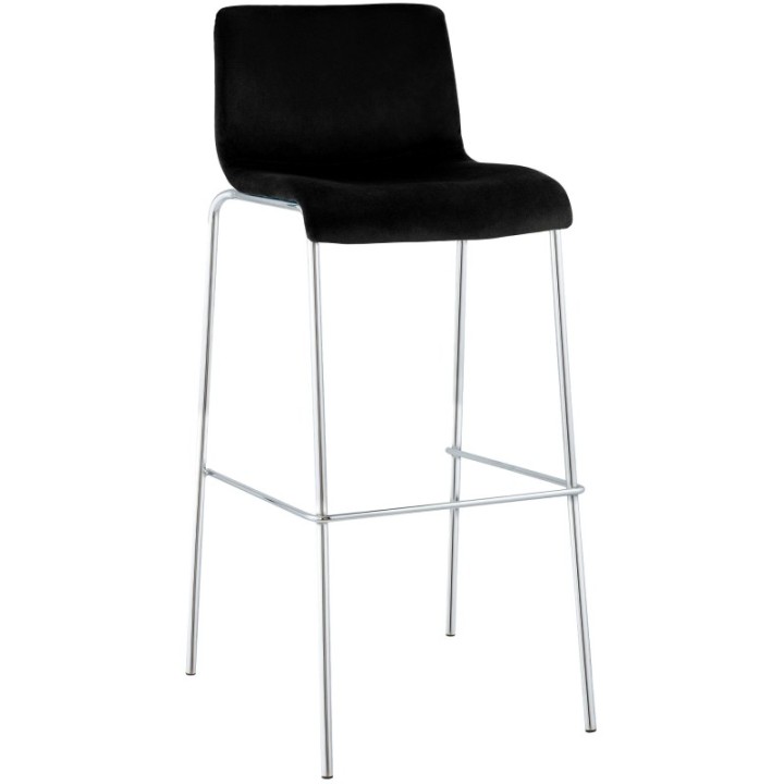 Barhocker Hoover Samt 4-Fuß Chrom