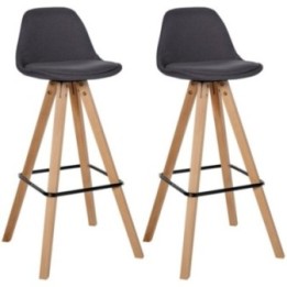 2er Set Barhocker Corbin Stoff Square