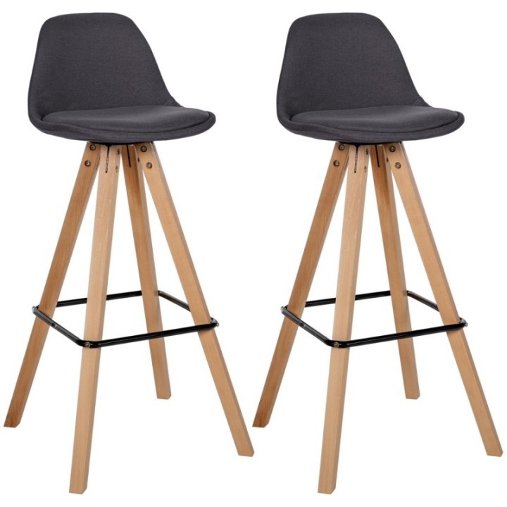 2er Set Barhocker Corbin Stoff Square