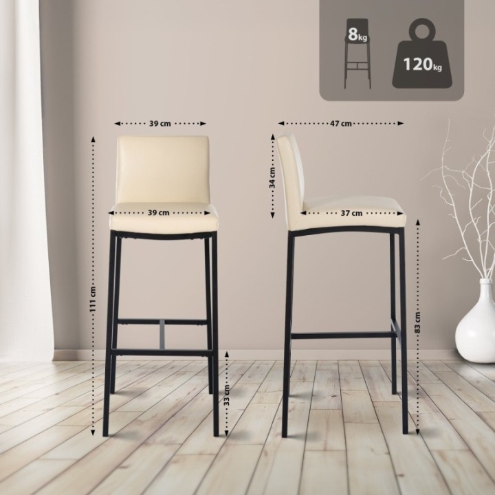 2er Set Barhocker Freeport Kunstleder B