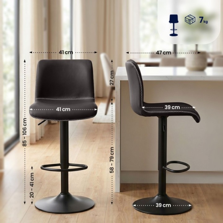 2er Set Barhocker Henchy Kunstleder