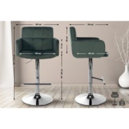 2er Set Barhocker Los Angeles Samt chrom