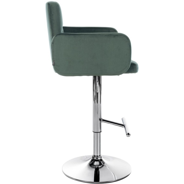 2er Set Barhocker Los Angeles Samt chrom