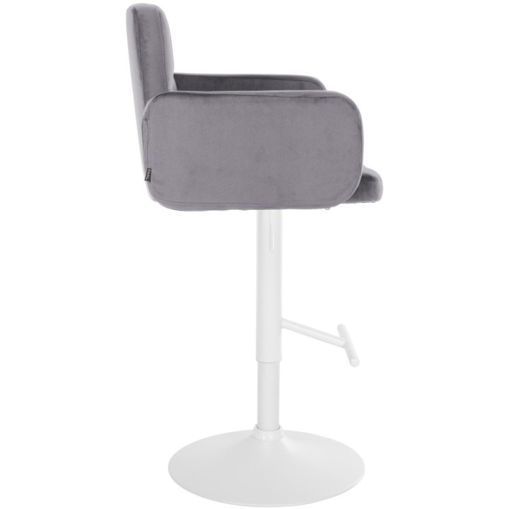 2er Set Barhocker Los Angeles Samt weiß