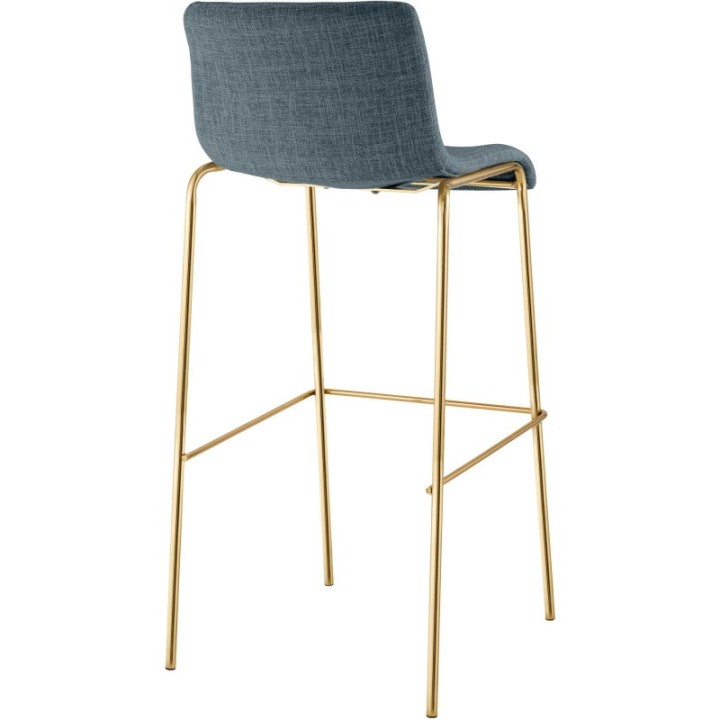 2er Set Barhocker Hoover Stoff 4-Fuß Gold
