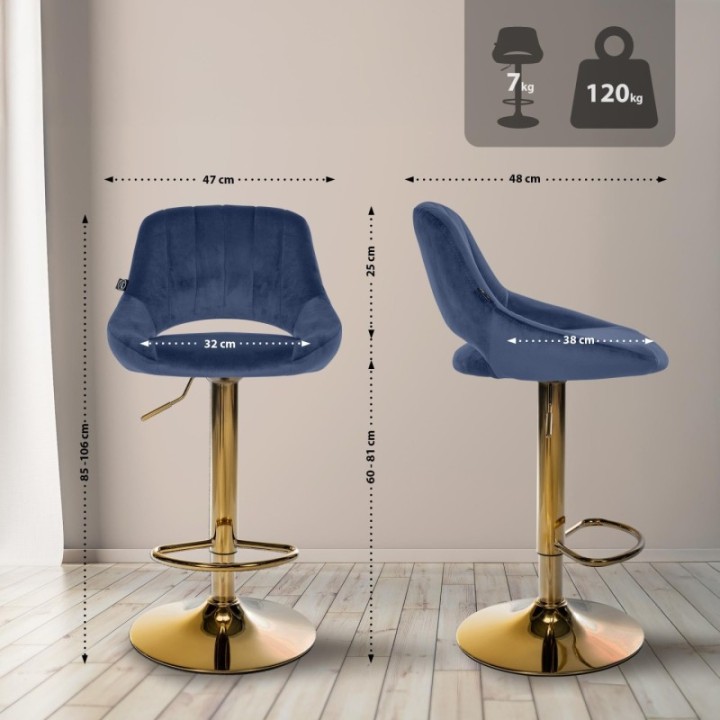 2er Set Barhocker Milet Samt G