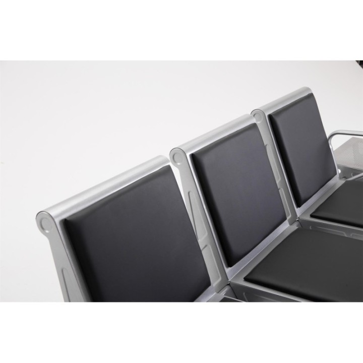 3er Wartebank Terminal Kunstleder mit Tische