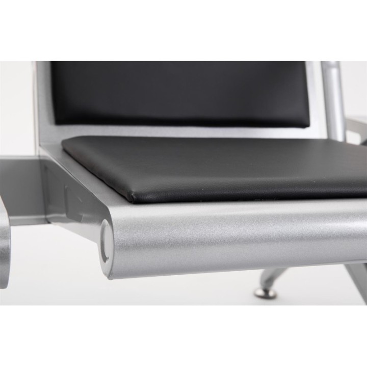 3er Wartebank Terminal Kunstleder mit Tische