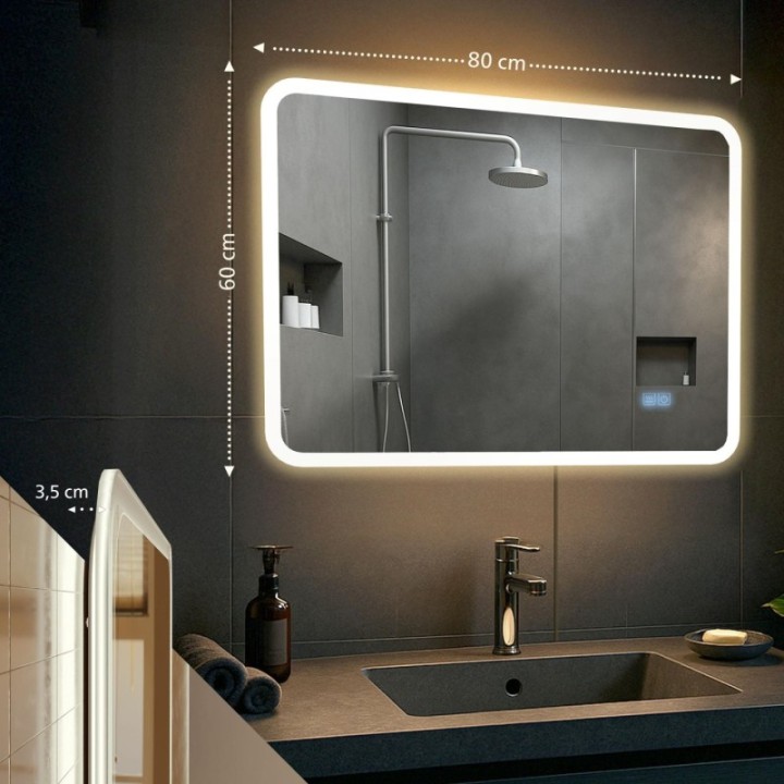 Badspiegel Jericho 60x80 mit Bluetooth