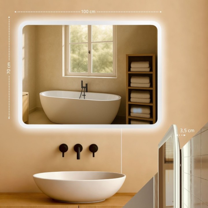 Badspiegel Jericho 70x100 ohne Bluetooth