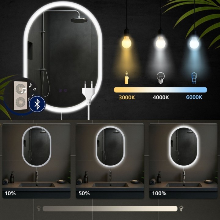 Badspiegel Karishma 70x50 mit Bluetooth