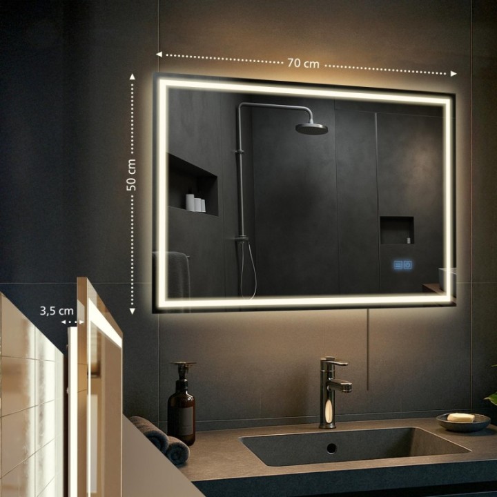 Badspiegel Jaffrey 50x70 mit Bluetooth 