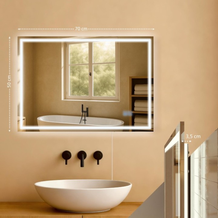 Badspiegel Jaffrey 50x70 ohne Bluetooth