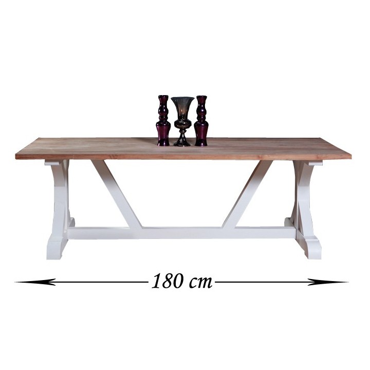 Tisch Geneva 180x100x78 indoor Teak/Mahagony-weiss
