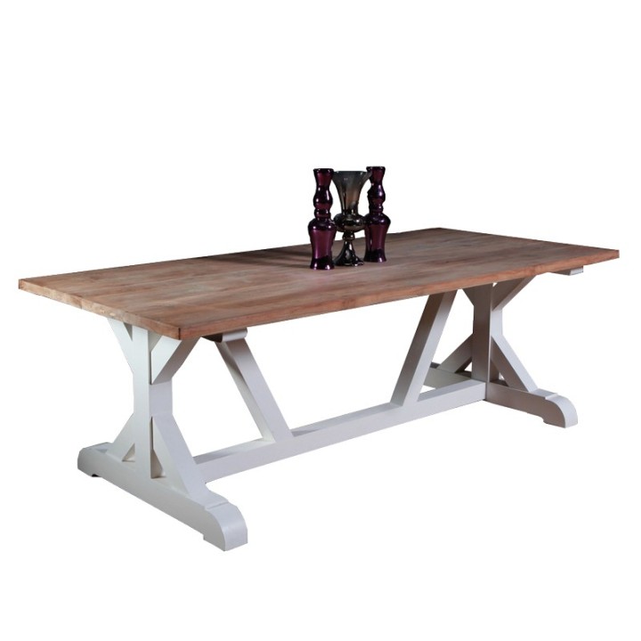 Tisch Geneva 180x100x78 indoor Teak/Mahagony-weiss