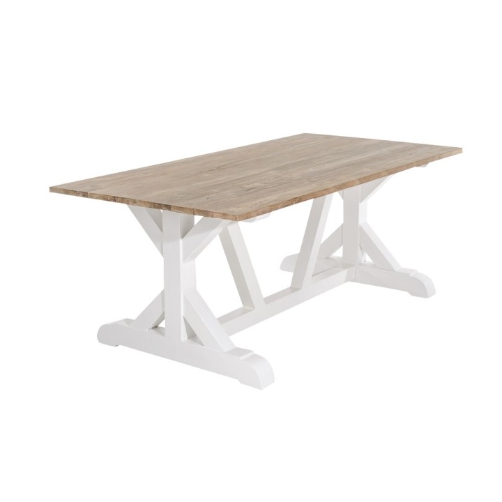 Tisch Geneva 180x100x78 indoor Teak/Mahagony-weiss