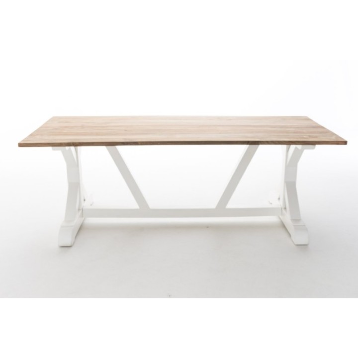 Tisch Geneva 180x100x78 indoor Teak/Mahagony-weiss
