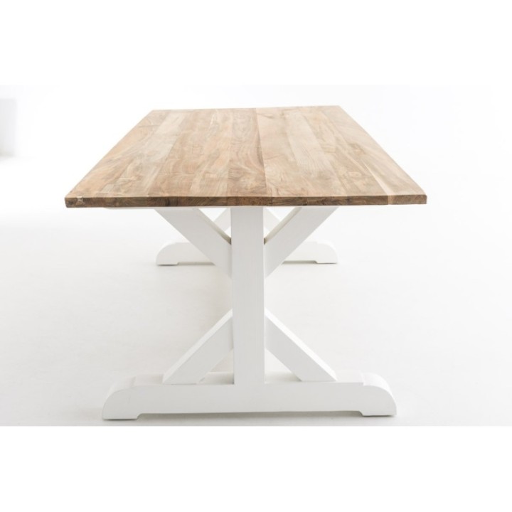 Tisch Geneva 180x100x78 indoor Teak/Mahagony-weiss