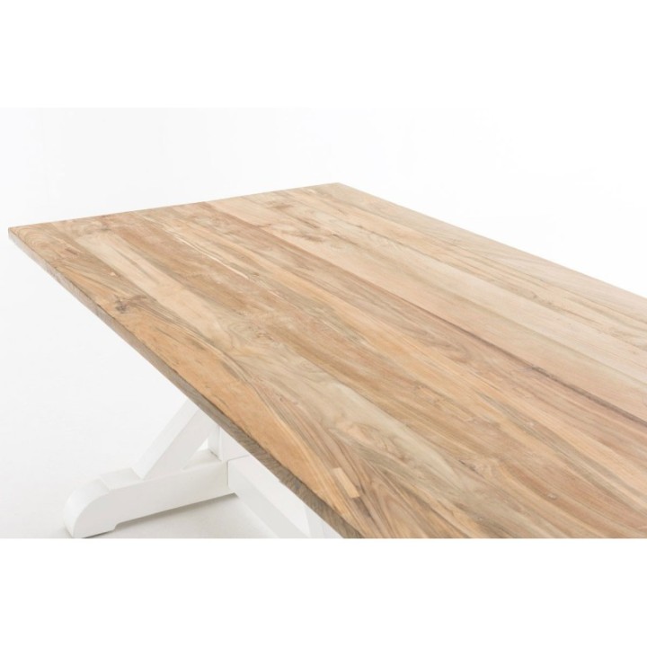 Tisch Geneva 180x100x78 indoor Teak/Mahagony-weiss