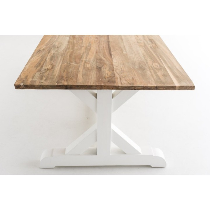Tisch Geneva 180x100x78 indoor Teak/Mahagony-weiss