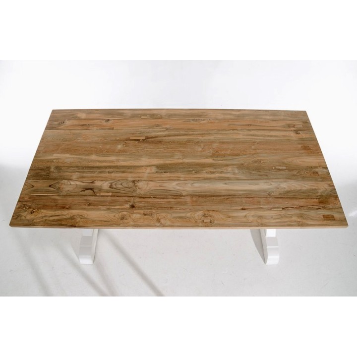 Tisch Geneva 200x100x78 indoor Teak/Mahagony-weiss