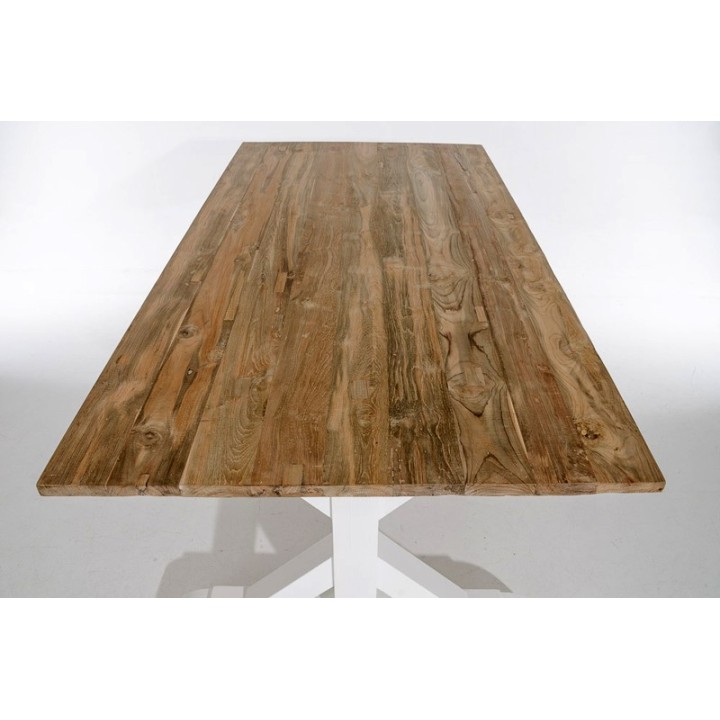 Tisch Geneva 200x100x78 indoor Teak/Mahagony-weiss