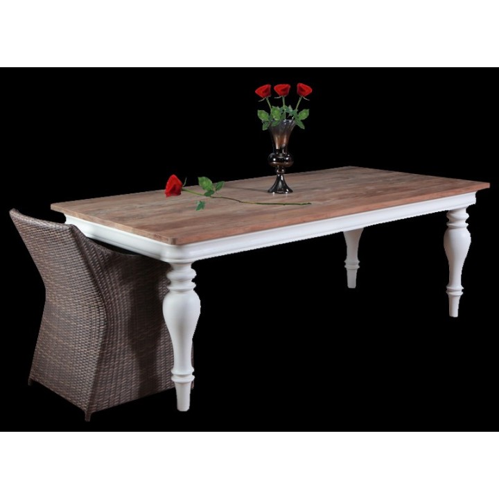 Tisch Belagio 180x100x78 indoor Teak/Mahagony-weiß