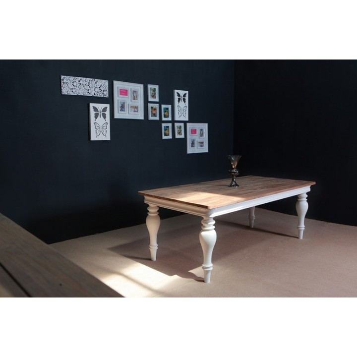 Tisch Belagio 180x100x78 indoor Teak/Mahagony-weiß