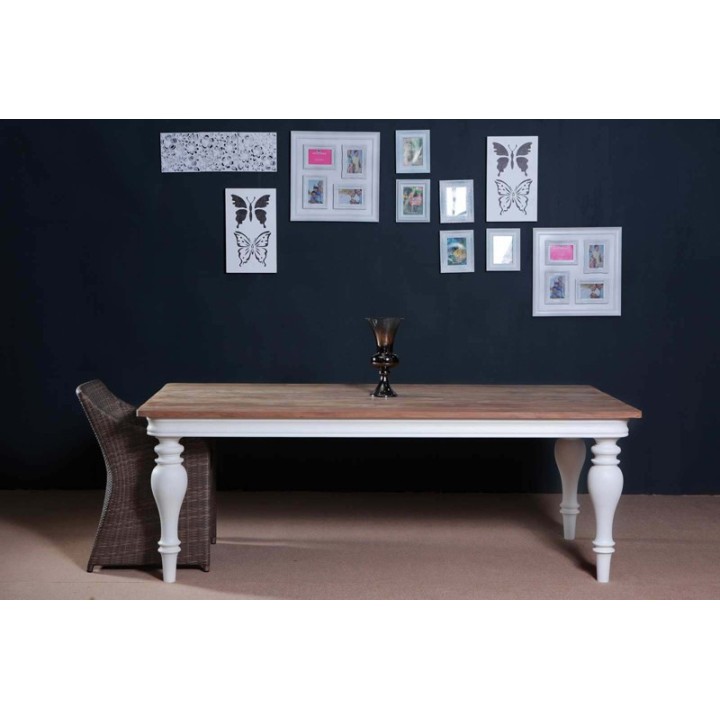 Tisch Belagio 180x100x78 indoor Teak/Mahagony-weiß