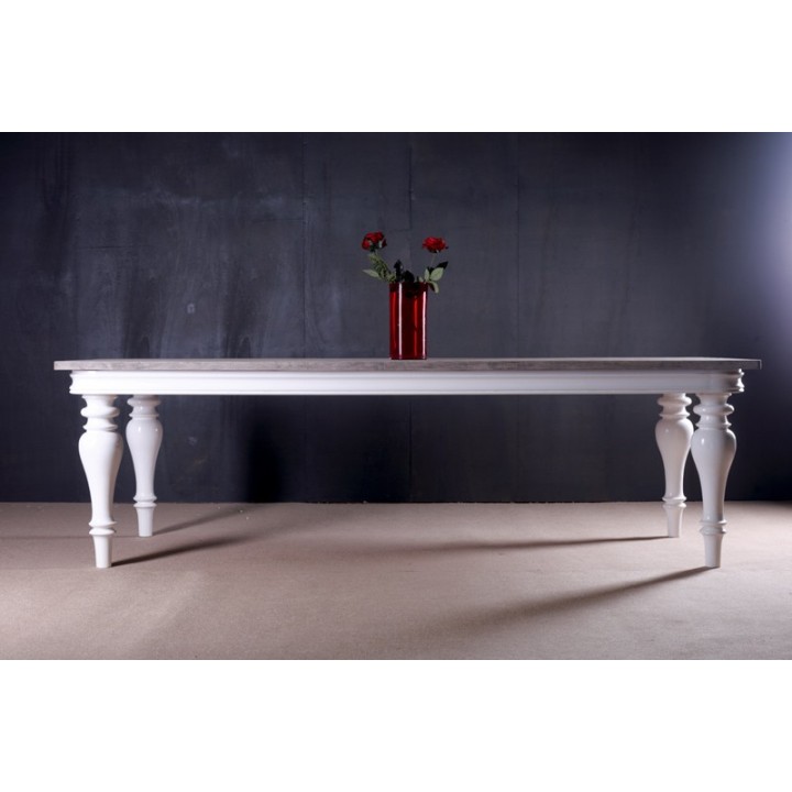 Tisch Belagio 180x100x78 indoor Teak/Mahagony-weiß