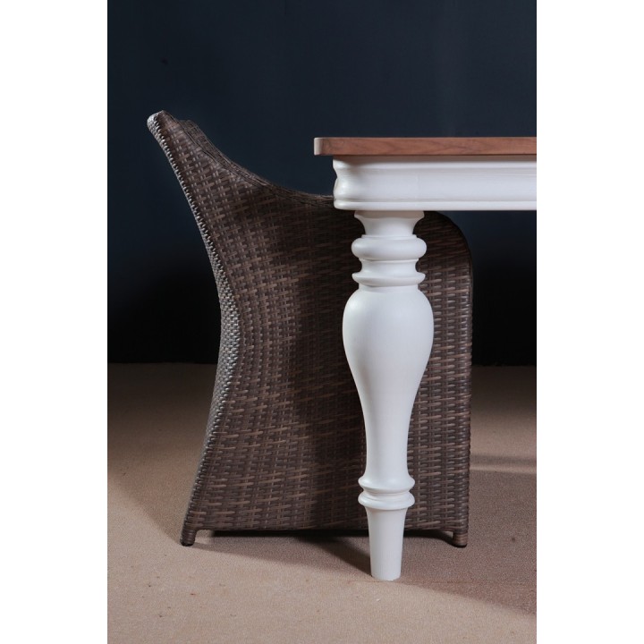 Tisch Belagio 180x100x78 indoor Teak/Mahagony-weiß