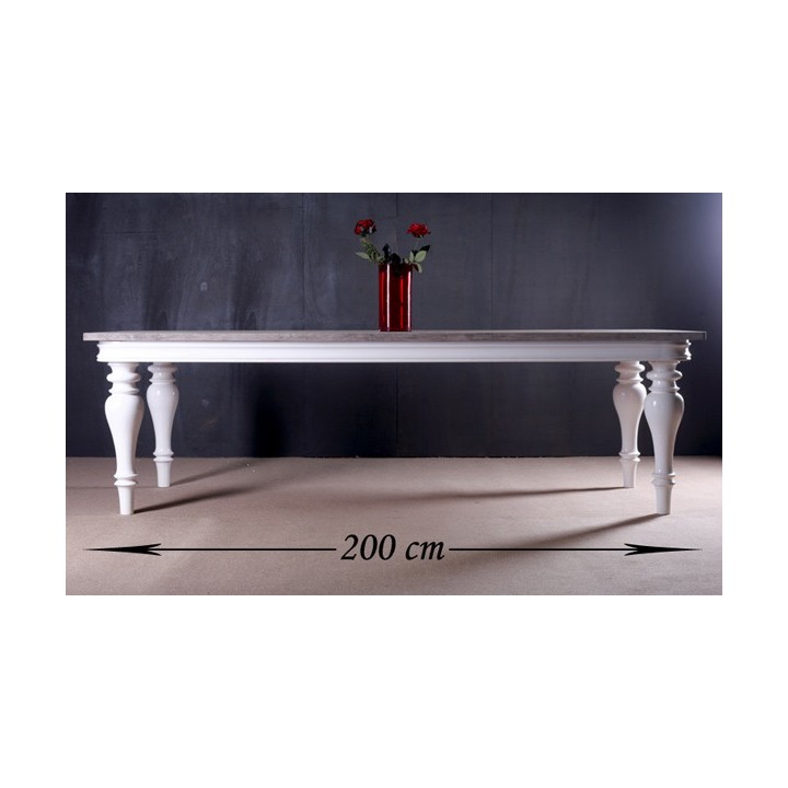 Tisch Belagio 200x100x78 indoor Teak/Mahagony-weiß