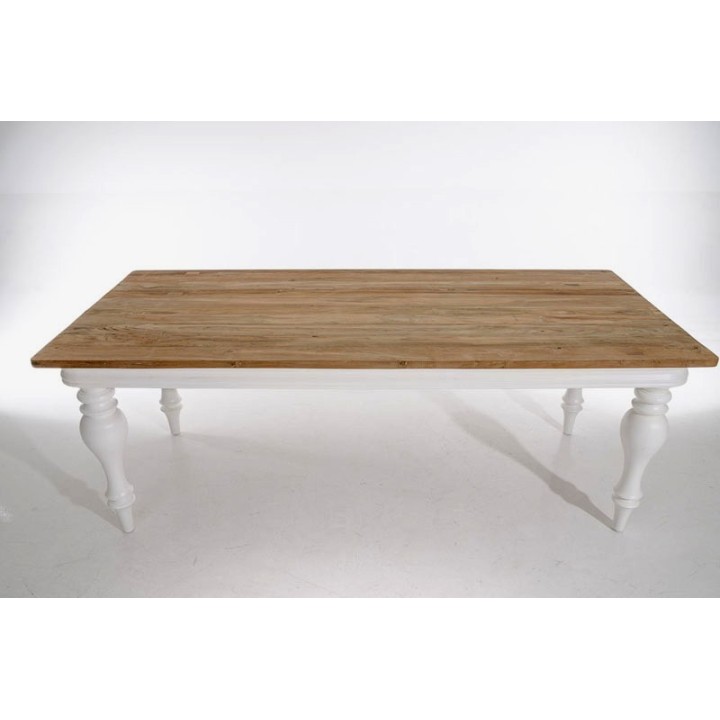 Tisch Belagio 220x100x78 indoor Teak/Mahagony-weiß