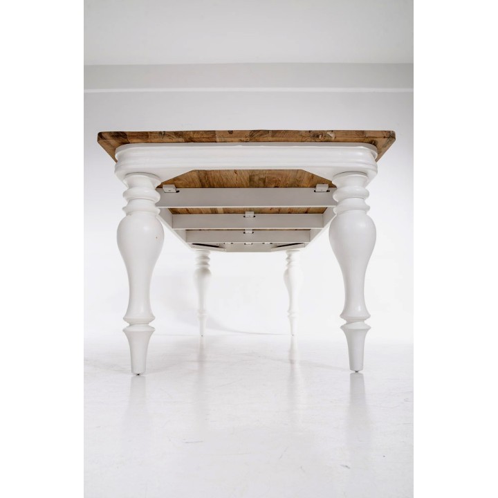 Tisch Belagio 220x100x78 indoor Teak/Mahagony-weiß