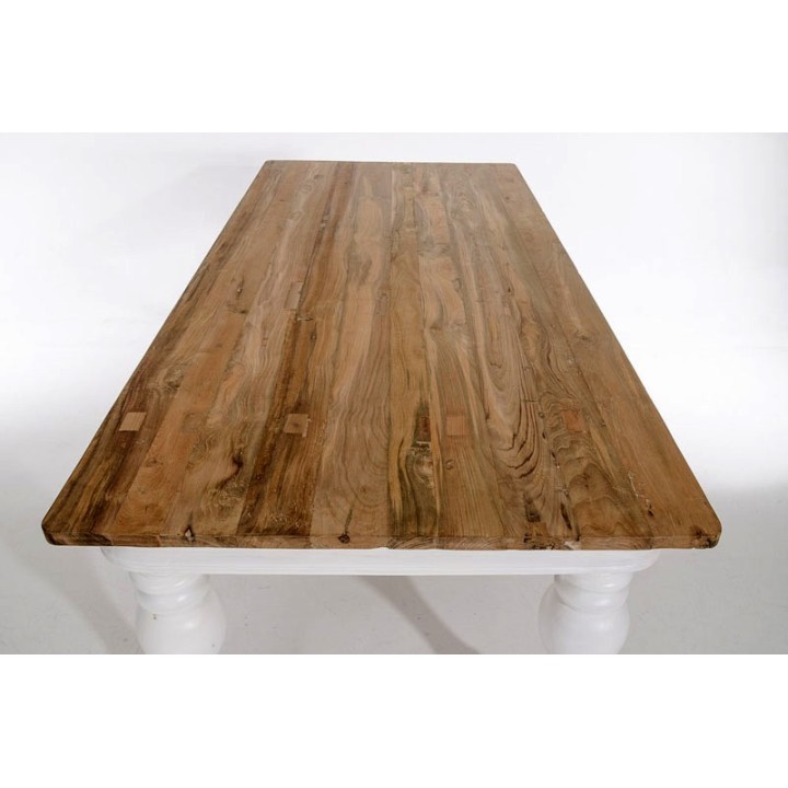 Tisch Belagio 220x100x78 indoor Teak/Mahagony-weiß