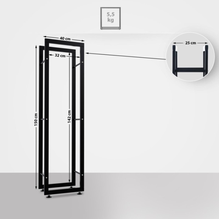 Kaminholzständer Keri V2 25x40x150