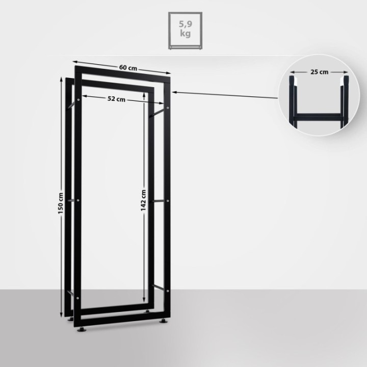 Kaminholzständer Keri V2 25x60x150