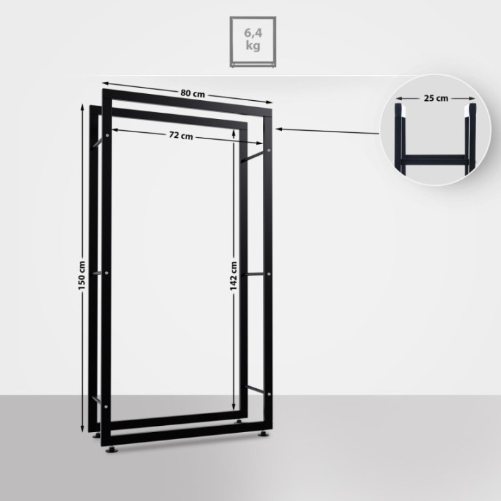 Kaminholzständer Keri V2 25x80x150