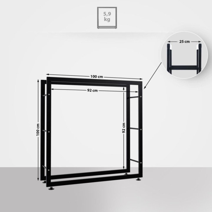 Kaminholzständer Keri V2 25x100x100