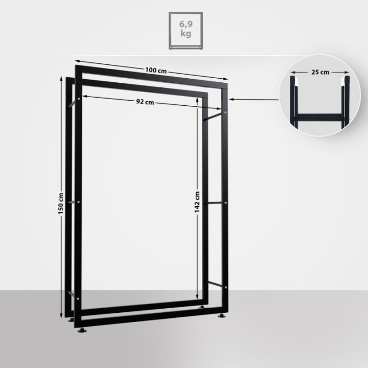 Kaminholzständer Keri V2 25x100x150