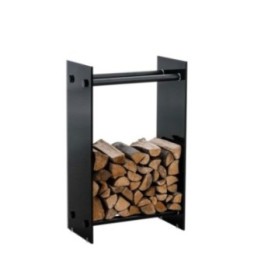 Kaminholzständer Dacio Schwarzglas 35x80x80