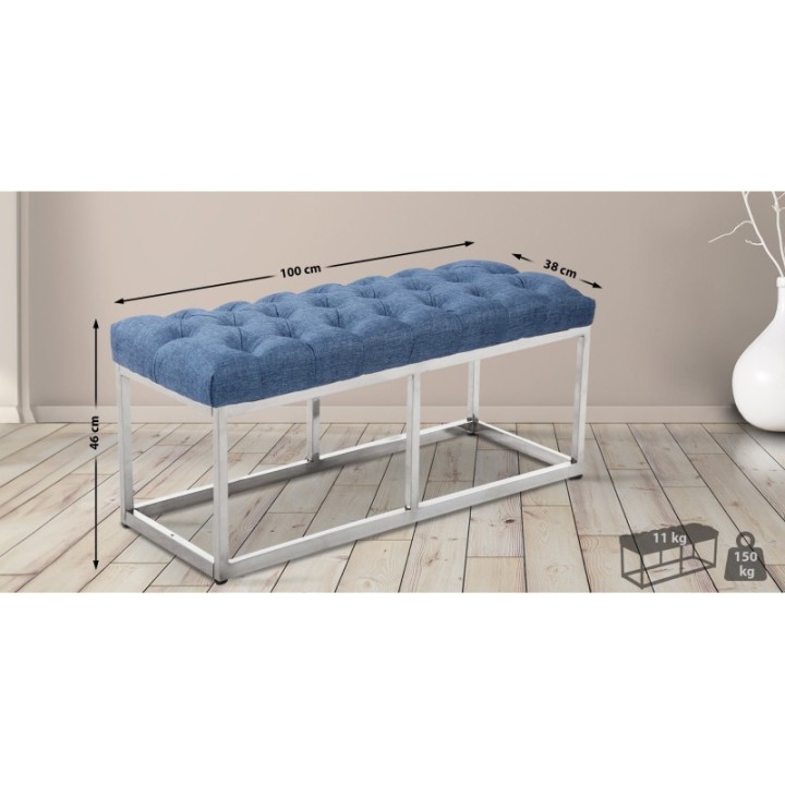 Sitzbank Amun Stoff Edelstahl 100 cm