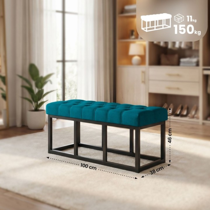 Sitzbank Amun Stoff Schwarz 100 cm