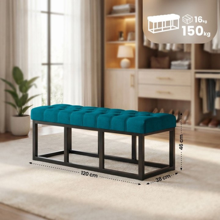 Sitzbank Amun Stoff Schwarz 120 cm