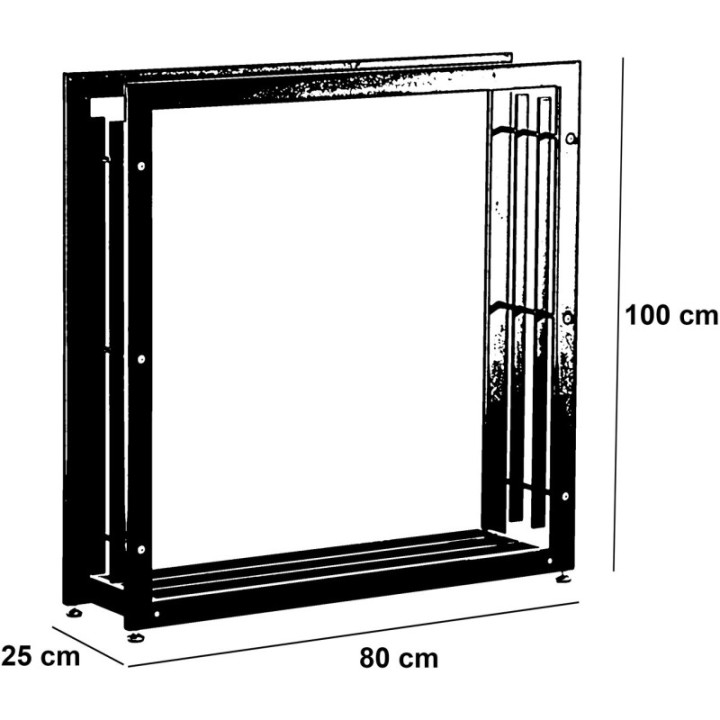 Kaminholzständer Skadi 25x80x100