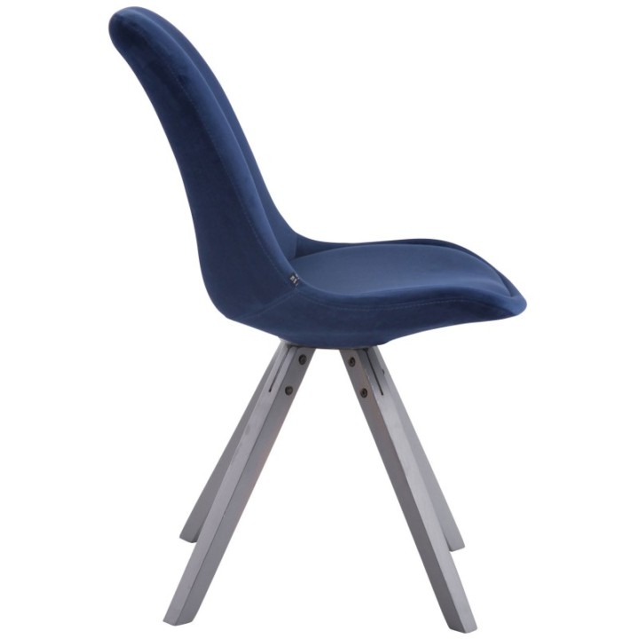 Besucherstuhl Toulouse Samt Square grau