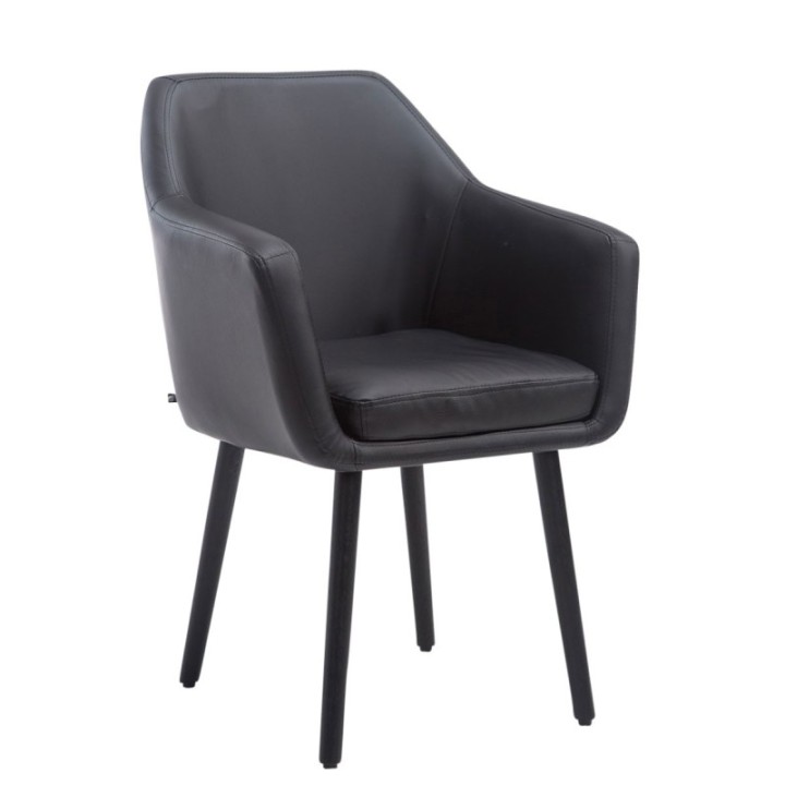 Besucherstuhl Utrecht Kunstleder schwarz